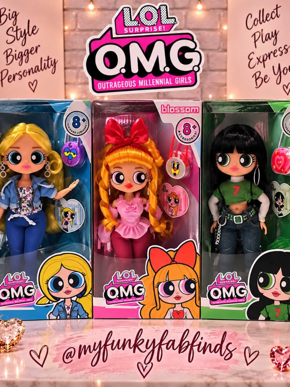 L.O.L. Surprise! OMG x The Powerpuff Girls Dolls  - Blossom Buttercup Bubbles